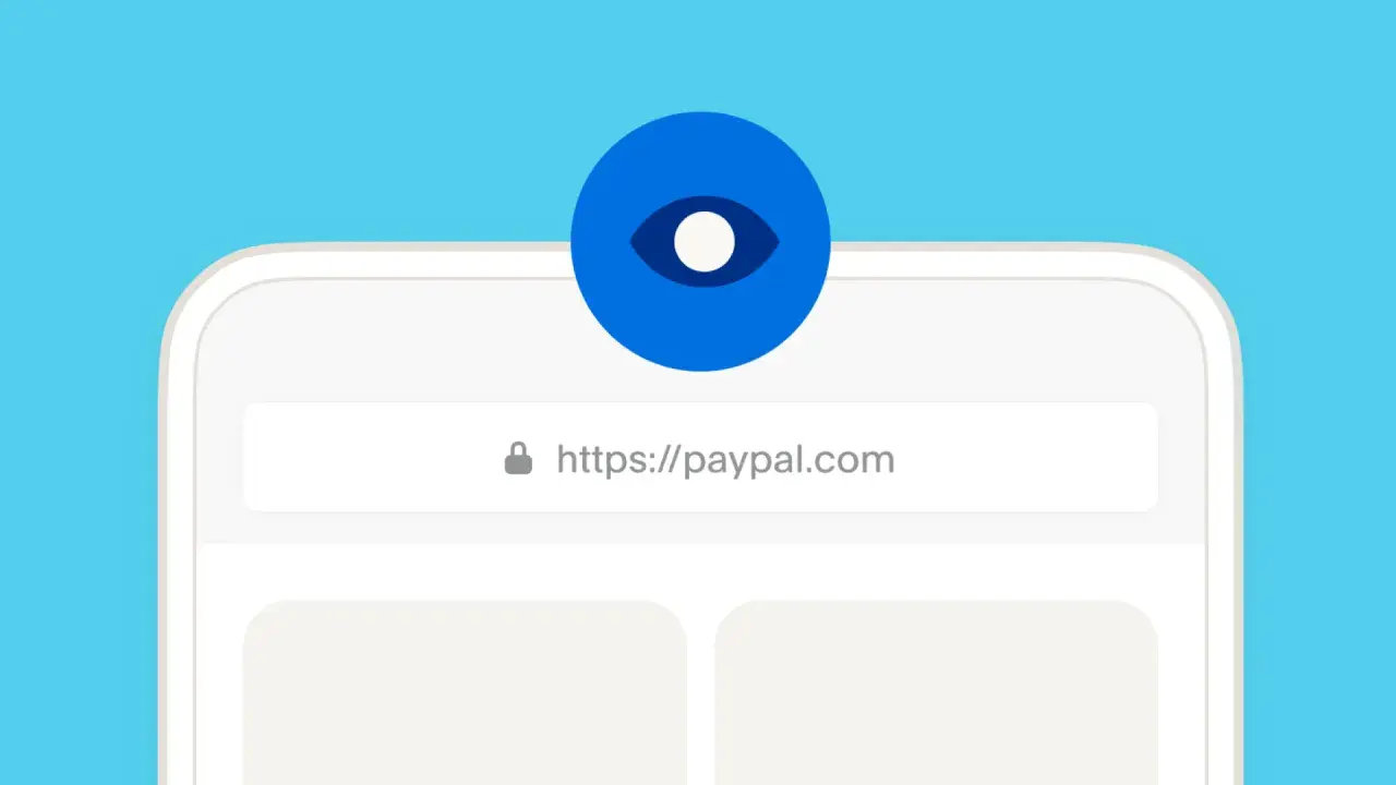 Occhio vigile su un browser che mostra https://paypal.com, per evitare false email PayPal.