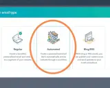 Scelta tipo email: "Automated" per un follow up email personalizzato inviato tramite workflow.