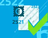 Documento fiscale con simbolo euro e segno di spunta verde. Calcolo importo bollo fattura.