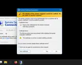 Finestra di dialogo "Connessione Desktop remoto" con avviso di certificato non attendibile per l'IP 192.168.226.133.