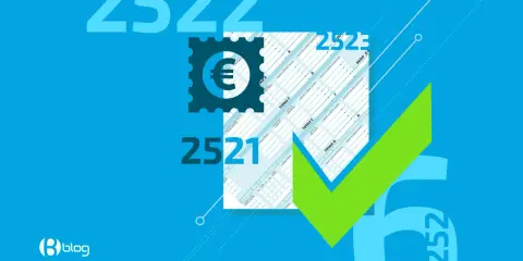 Documento fiscale con simbolo euro e segno di spunta verde. Calcolo importo bollo fattura.