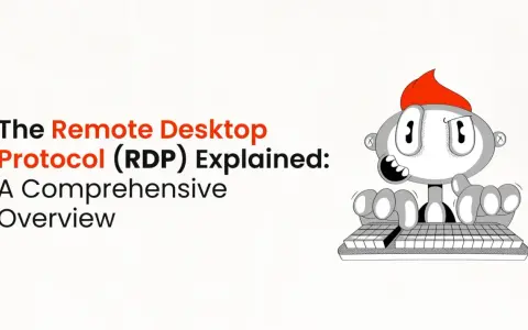 Il Protocollo Desktop Remoto (RDP) spiegato: una panoramica completa. Un personaggio animato digita su una tastiera, illustrando il significato di RDP.