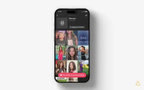 Schermata TikTok con hashtag #likeagirl. Scopri che hashtag usare su TikTok per contenuti simili.