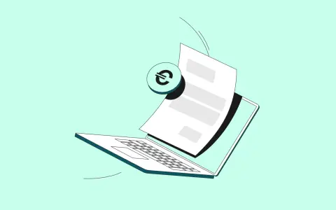 Un laptop aperto con un foglio e un simbolo dell'euro, che illustra il fattura differita significato.