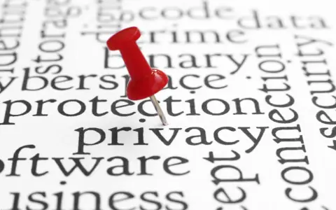 Puntina rossa su "privacy" in un testo che parla di protezione dati e sicurezza. La privacy by default è fondamentale.