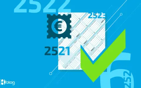 Documento fiscale con simbolo euro e segno di spunta verde. Calcolo importo bollo fattura.