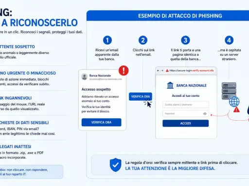 Guida al riconoscimento delle tipologie di frodi: mittente sospetto, tono urgente, link ingannevoli, richieste dati sensibili e allegati inattesi.