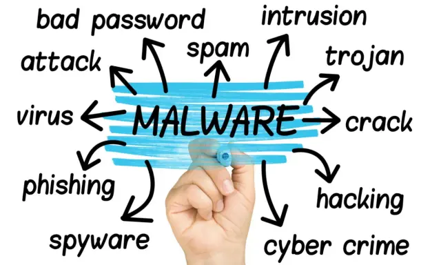 Il malware include minacce come virus, phishing, spyware, hacking e il **trojan**, che si nasconde per danneggiare i sistemi.
