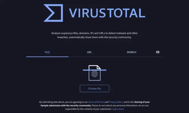 VirusTotal: cos'è? Analizza file, domini, IP e URL per rilevare malware. Carica un file per iniziare.