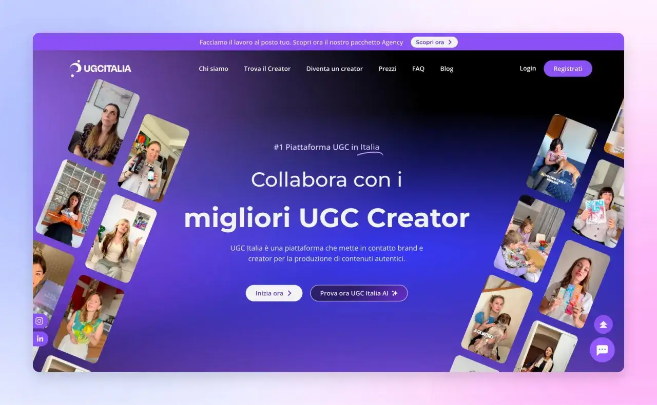 Scopri UGC Italia, la piattaforma leader per i migliori UGC Creator. Collabora con creator autentici per contenuti unici.