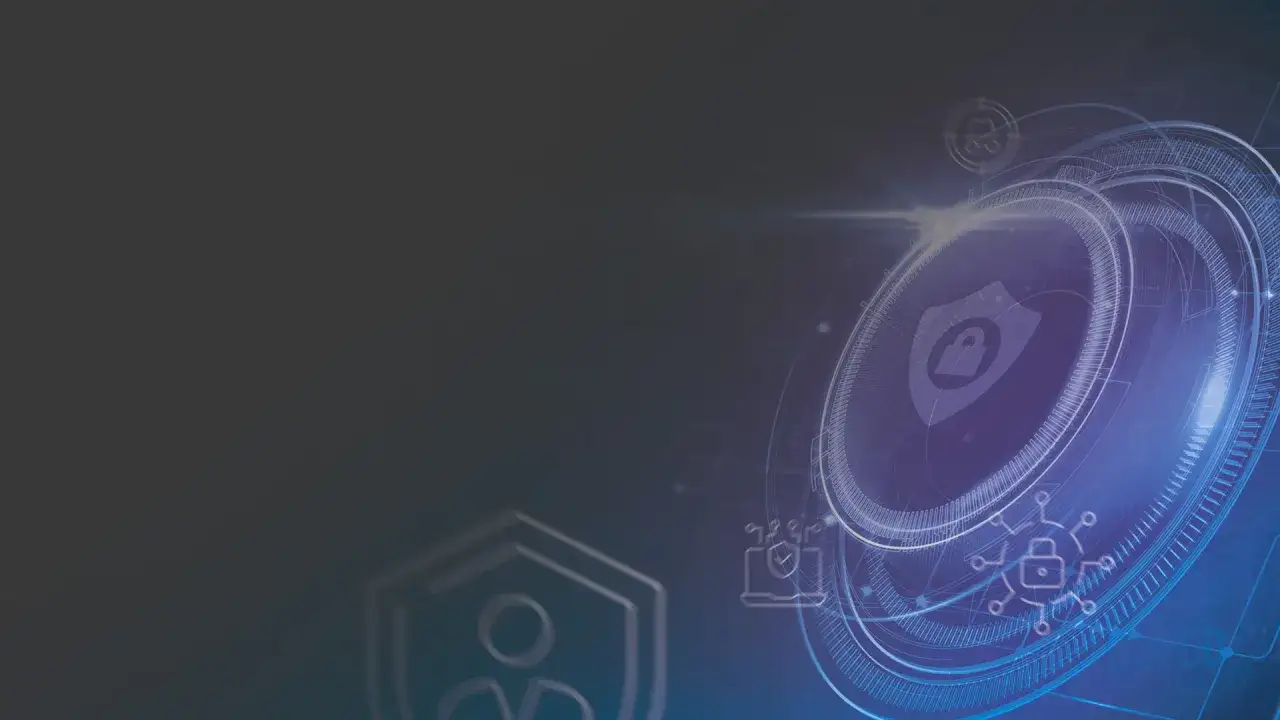 Scudo con lucchetto e icone di rete, simbolo di cybersecurity Italia.